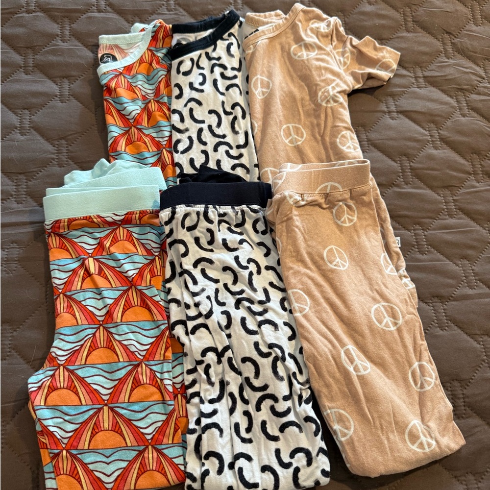 River Babe Threads | Size 4T | 3 Bamboo Pajama Sets